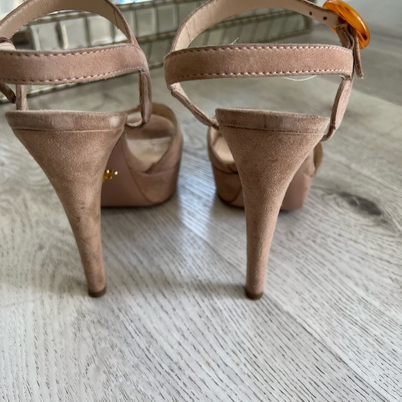 Prada Suede Platform Ankle Strap Heels (Size 39) - Picture 6 of 13